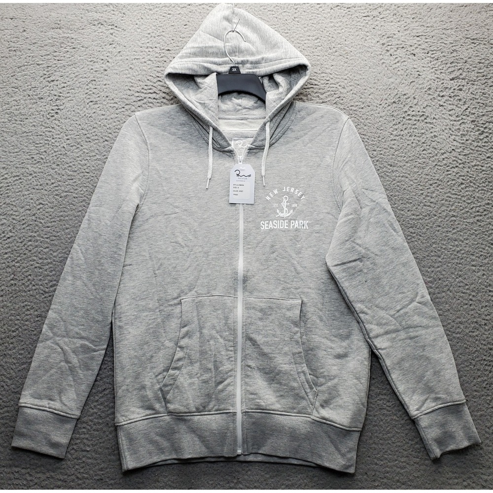Ragwear Hoodie Womens Small Gray Fleece Lined Seaside Park Oversized Full Zip
